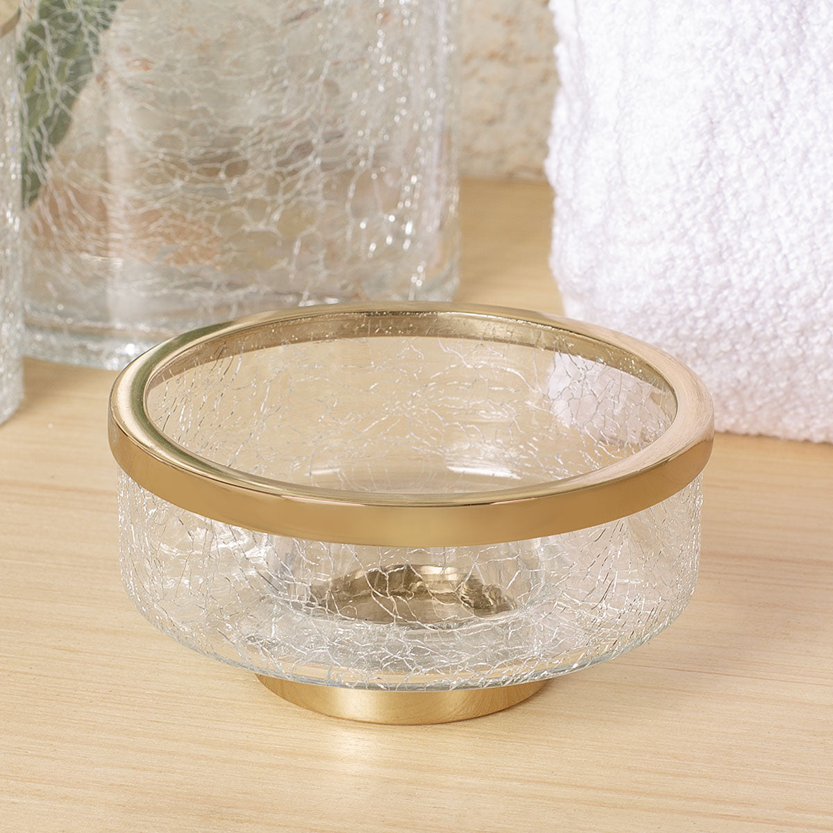 Crackle Glass Soap Dish -  - IAAH
